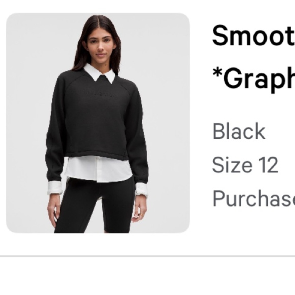 lululemon smooth spacer graphic cropped sweatshirt
